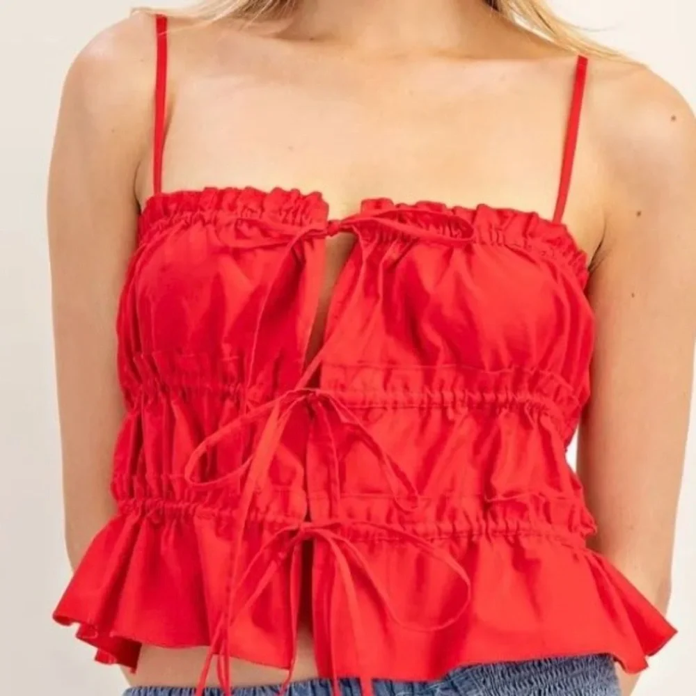 Eesome Red Ruffled Camisole Top - Picture 1 of 2